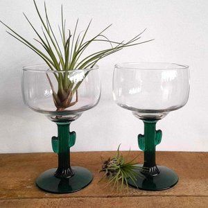 Cactus Margarita Glasses, Set of Two (2)